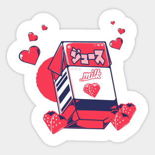 Milk Carton Strawberry milk Sticker